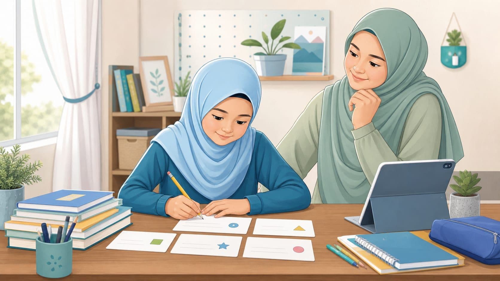 Murid Tahun 6 membuat latihan contoh soalan PKSK Tingkatan 1